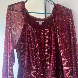 Knox Rose Women’s Long Sleeve Smocked Mesh Dress